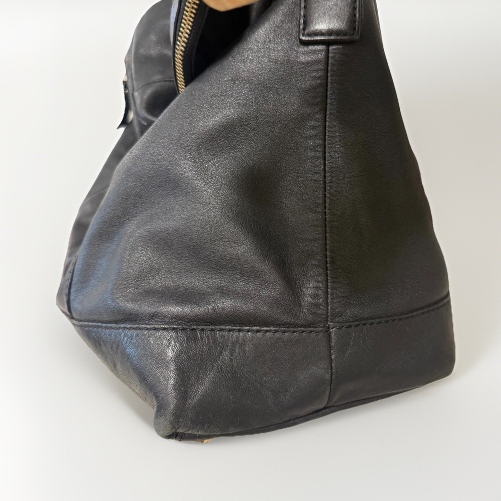 Large Vintage Y2K Kate Spade New York Black Leather‎ Satchel Shoulder Bag~ 16" - Picture 8 of 16